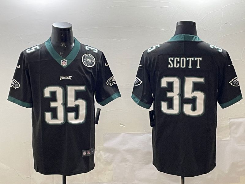 Men Philadelphia Eagles 35 Scott Black Second generations 2025 Nike Vapor Limited NFL Jersey style 3
